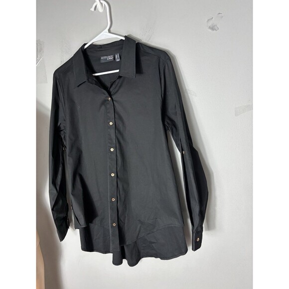 Attitudes by Renee Curved Hem Button Down M - Picture 14 of 14